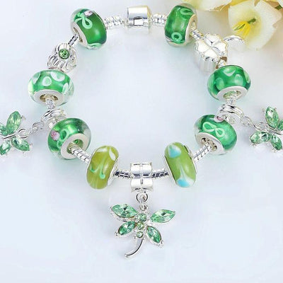 Green Glass European Bead