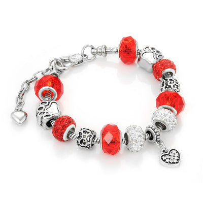 Vintage Crystal Snake Chain Charm Bracelets