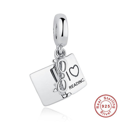 I LOVE READING Book Charm Beads