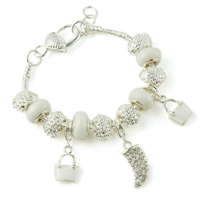 Silver Color Crystal Charm Bracelets