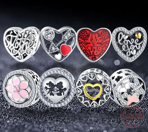 Sterling Silver Love Heart Shape Charm