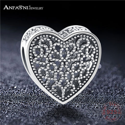 Sterling Silver Love Heart Shape Charm