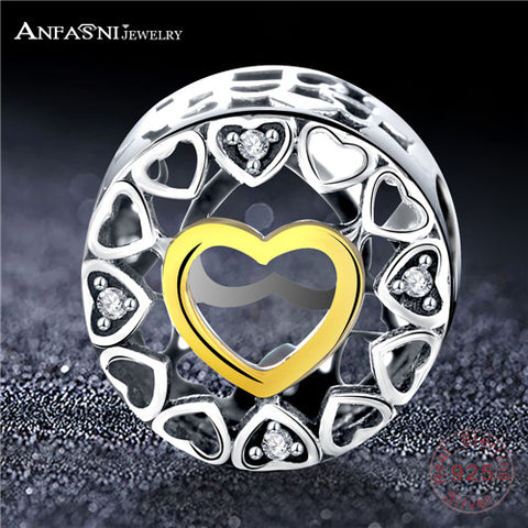 Sterling Silver Love Heart Shape Charm