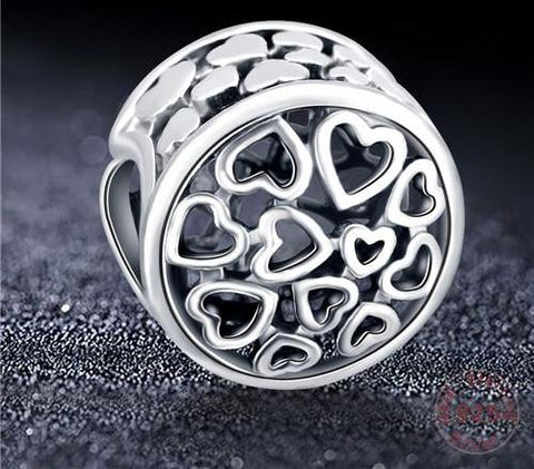 Sterling Silver Love Heart Shape Charm