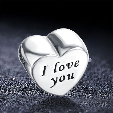 Sterling Silver Love Heart Shape Charm