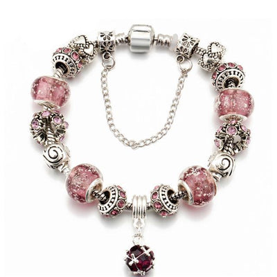 Crystal Heart Ball Beads Pulseras