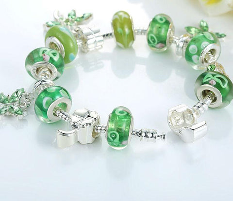 Green Glass European Bead