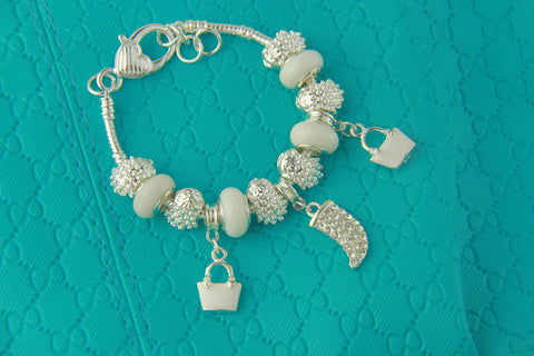 Silver Color Crystal Charm Bracelets