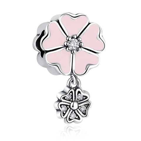 Pink Enamel Orchid Charms
